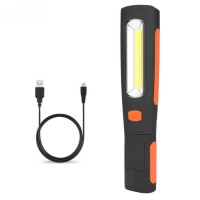 Portable COB LED Flashlight Rechargeable LED Work Inspection Lamp Magnetic Garage Light Hanging Torch Lamp