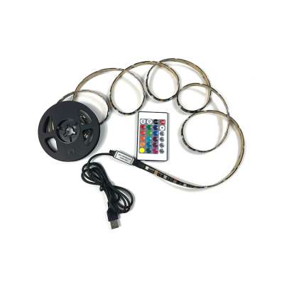 High efficiency and low energy tv usb mood light 5050*60 rgb led strip light with 24key remote