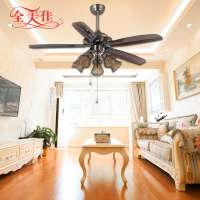 European Living Room 15W Led Remote Control DC Ceiling Fan with Ceiling Lamp