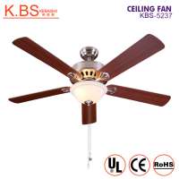 Decorative Lamp 5 Plywood Blades Ceiling Mounted Double Ceiling Fan With Light